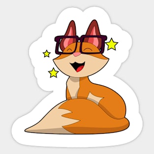 Fox with Glasses Sticker